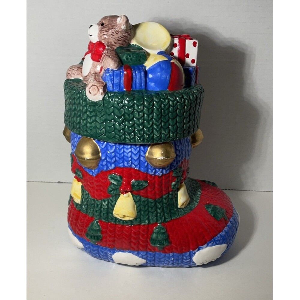 Vintage Christmas Stocking Cookie Jar